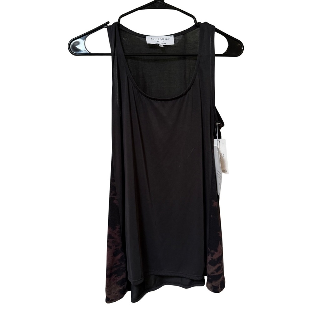 NWT Allison Izu Hawaii Micro Jersey Black Sleeveless Minimalist Chic Top XS